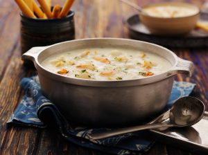 Seafood Chowder is a staple on Friday menus year-round.
