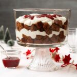 Gingerbread Trifle with Lemon Curd and Raspberry Sauce