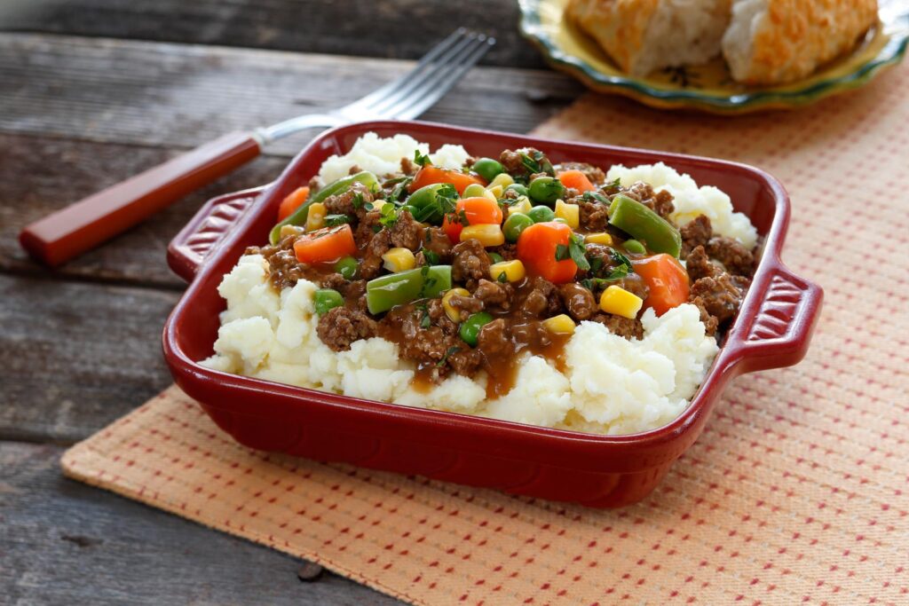 We’re taking the traditional and turning it on its ear with this upside-down shepherds pie!
