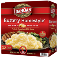 Idahoan Buttery Homestyle Mashed Potatoes Club Pack 12 count carton