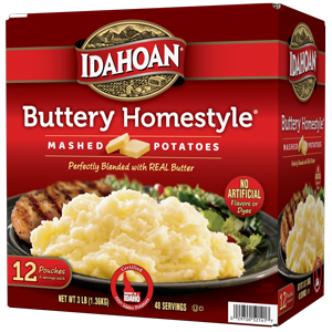 Idahoan Buttery Homestyle Mashed Potatoes Club Pack 12 count carton