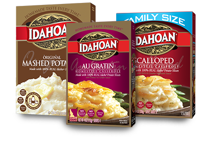 A compilation of Idahoan product cartons