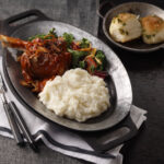 Hoisin Roasted Pork with Steamed Greens and Idahoan® Classic Mashed Potatoes