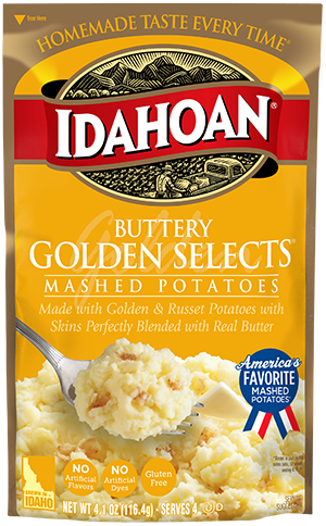 Idahoan Buttery Golden Selects Mashed Potatoes 4oz Pouch