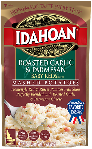 Idahoan Roasted Garlic & Parmesan Baby Reds Mashed Potatoes 4oz Pouch