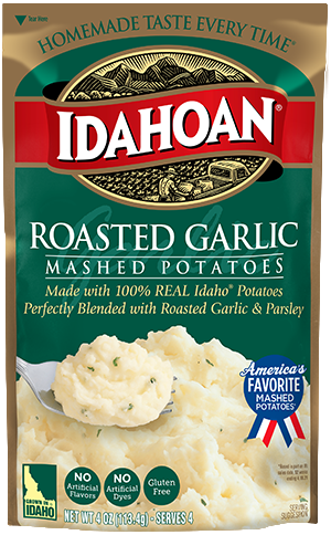 Idahoan Roasted Garlic Mashed Potatoes Family size, 8 oz (Pack of 8)