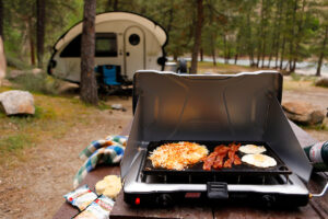 Inexpensive camping food can be as easy as Idahoan Hash Browns.