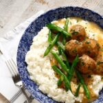 Swedish meatballs with gravy are the perfect Mashed Potato Bowl!