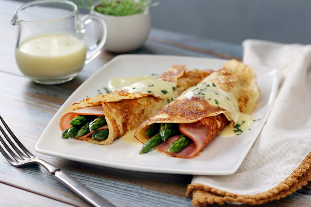 Potato Crepes are made with Roasted Garlic Mashed Potatoes for an extra layer of flavor. 