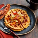 Sweet Potato Waffles with Cinnamon Apple & Nectarine Topping