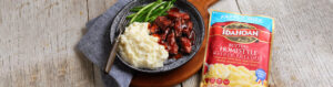 Idahoan Mashed Potatoes with various proteins and veggies
