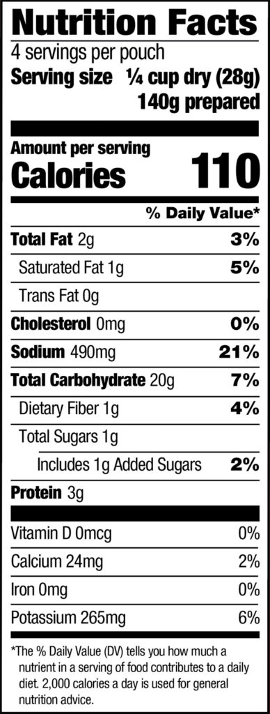 Idahoan Chicken Broth Mashed Potatoes Nutrition Information